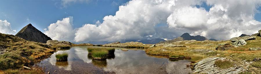Panoramica al Laghetto di Val Vegia con Pizzo dell''Orto e Pizzo del Becco
